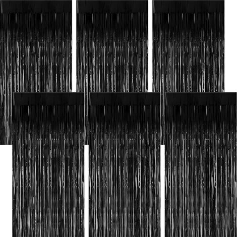 Lot de 6 Rideaux à lamelles Noires, 1 m x 2 m, à Paillettes (1/5)