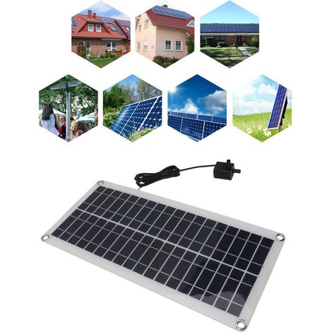 Panneau Solaire Polycristallin 50W avec Pompe à Eau DC12V pour Fontaine de Jardin (1/5)