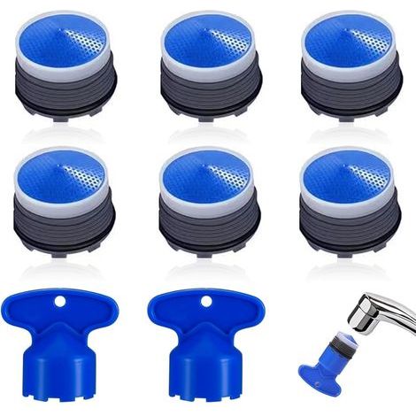 Mousseur Robinet Cuisine, 6 Pièces Aérateur Robinet M18.5 Embout Robinet Cuisine Aérateur de Robinet pour Robinet pour la Cuisine la Salle de Bain (1/5)