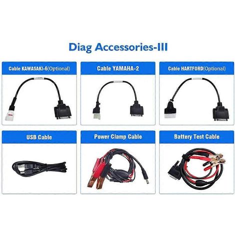 Câbles optionnels pour l'outil de diagnostic moto M100 - Brochage DB15 (1/3)