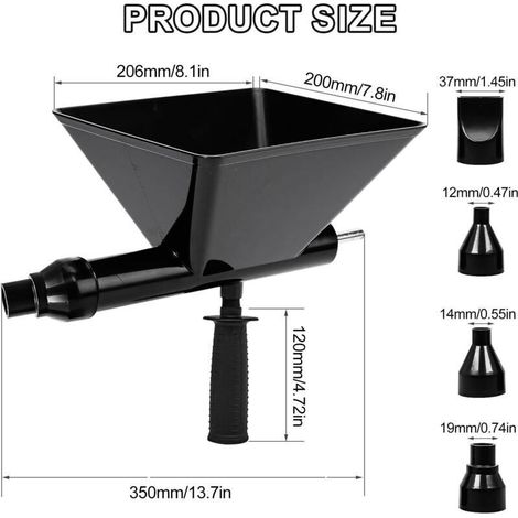 Pistolet Joint Électrique Portable avec 4 Embouts, Pistolet Ciment Électrique, Sans Perceuse Électrique, Jointoyeuse pour le Jointoiement de Mortier de Murs en Pierre et de Sols