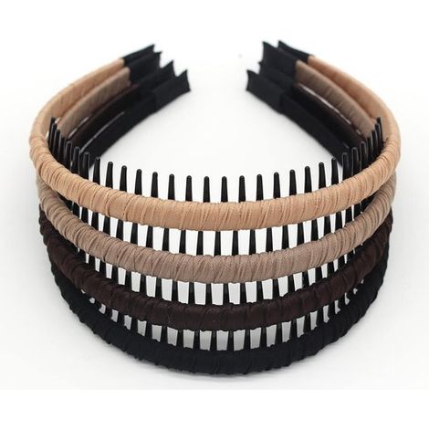 Diadema para mujer - Set de accesorios para el cabello - Mantiene el cabello ordenado - Dientes antideslizantes - 4 piezas - Multicolor (1/5)