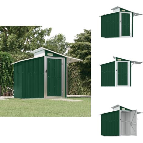 Abri de Jardin Vert 270x130x208,5 cm Acier Galvanisé - Abri De Jardin - Abri Extérieur - Rangement Extérieur - Cabane De Jardin - Outillage (1/5)