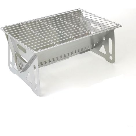 Barbacoa portátil plegable pequeña, barbacoa de camping desmontable - Apta para uso en exteriores, jardín, fiestas - (28 x 18 x 13) (1/5)