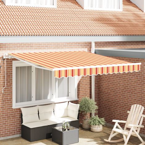 Ausziehbare Markise Gelb und Orange 350 x 250 cm vidaXL
