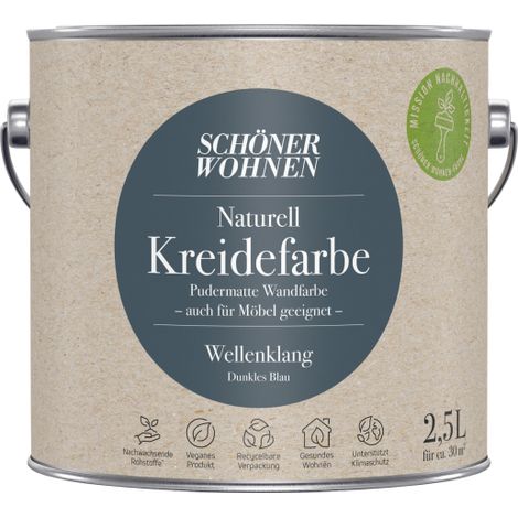 Schöner Wohnen Naturell Kreidefarbe 2,5 Ltr. Wellenklang dunkles Blau