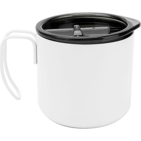 350-ml-Isolierbecher aus Edelstahl mit Deckel, ideal für Büro, Zuhause und Reisen, Weiß (1/5)