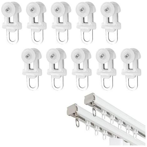 Bleosan – Roulette rideau pergola 10 pièces – Crochet métal pour rail – Roulement silencieux en acier inoxydable – Longueur 3,1 cm (1/5)