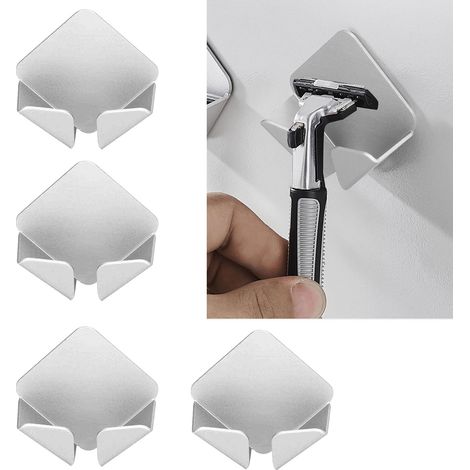 Lot de 4 supports muraux pour câble d'alimentation, sans perçage, auto-adhésifs, couleur argent. (1/5)