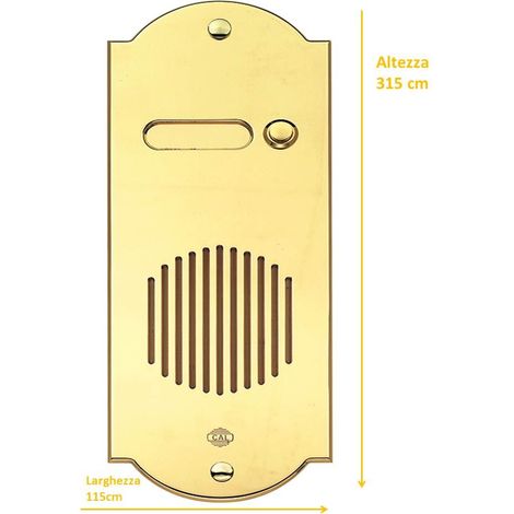 Pulsantiera 1 pulsante in ottone oro lucido CITOFONICA UNIVERSALE