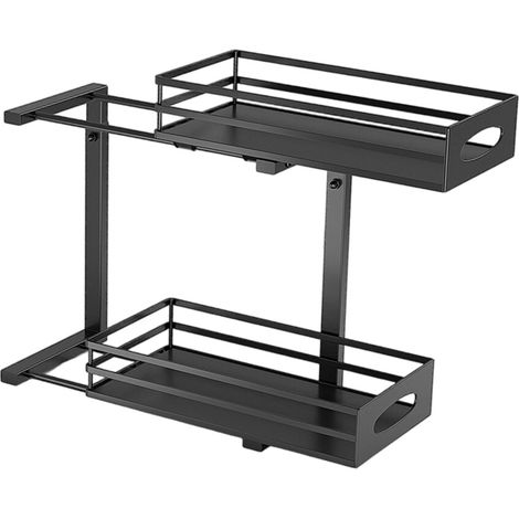 Ripiano sottolavello in metallo con design nero