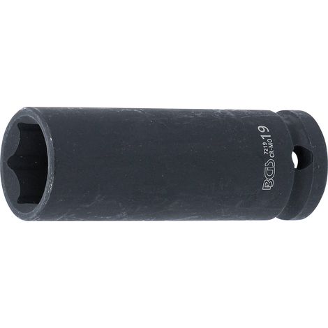 Llaves de vaso impacto hexagonal, largo  entrada 12,5 mm (1/2")  19 mm (1/4)