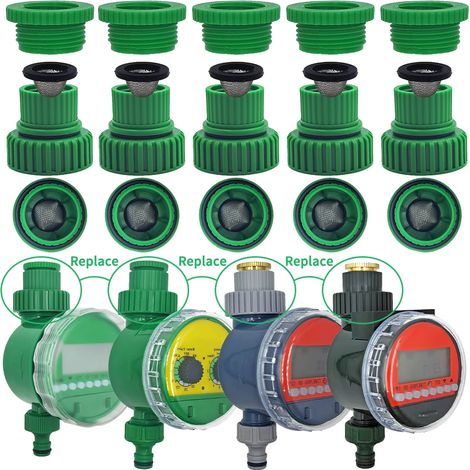 (C-2PCS, 3/4'') Réparation et remplacement de connecteur de robinet 3/4 pouce, programmateur d'arrosage automatique avec écran LCD, contrôleur d'irrigation électronique pour jardin (1/4)