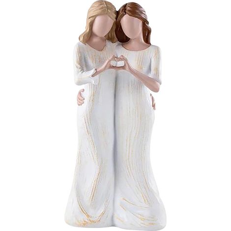Sculpture En Résine - Lien Familial Mère Et Fille - 20 x 15 cm - Décoration Intérieure - Cadeau Pour Anniversaire Mariage Noël - 1 Pièce (1/5)