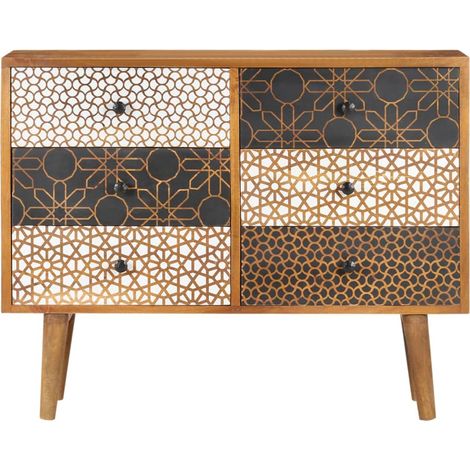 Maison Exclusive - Buffet avec motif imprimé 90x30x70 cm Bois de manguier massif