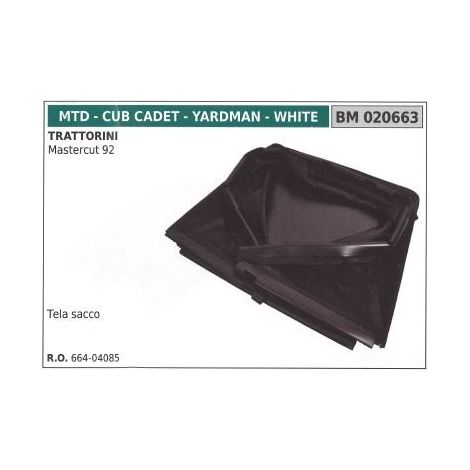 Lona MTD tractor cortacésped mastercut 92 020663