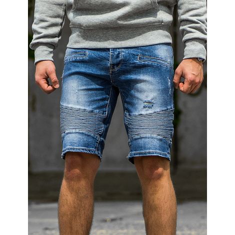 Pantalones cortos vaqueros azul marino para hombre Recea 31