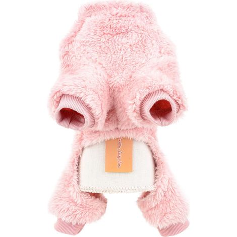 Pyjama pour animaux de compagnie en polaire sherpa avec anneau en D pour petits chiens et chats, pyjama-pull pour chiot, combinaison douce, vêtements d'hiver chauds pour Yorkshire et Chihuahua. (1/5)