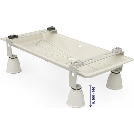 Supporto a pavimento con bacinella blue river e piedino genius 1000r regolabile tecnosystemi scd500012