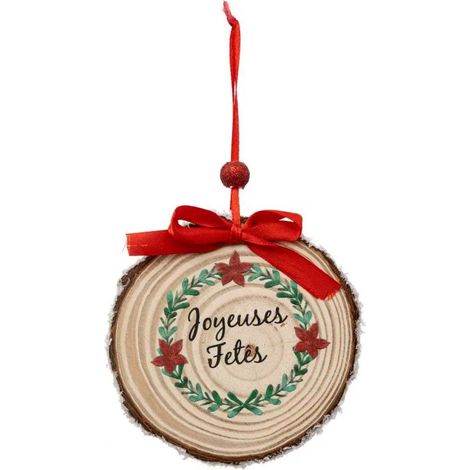 Paris Prix - Sujet De Noël En Bois rondin 9cm Naturel