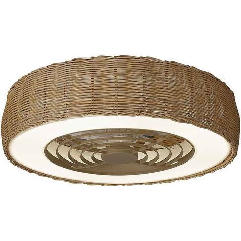 Mantra Ventilador LED de rattan con aspas ocultas Kilimanjaro Mini (1/5)