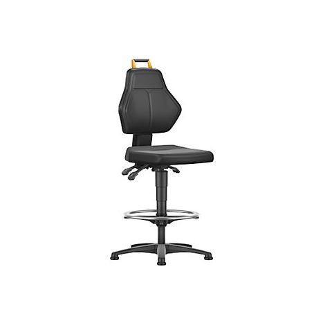 Silla giratoria de trabajo  negra  silla alta con tacos y