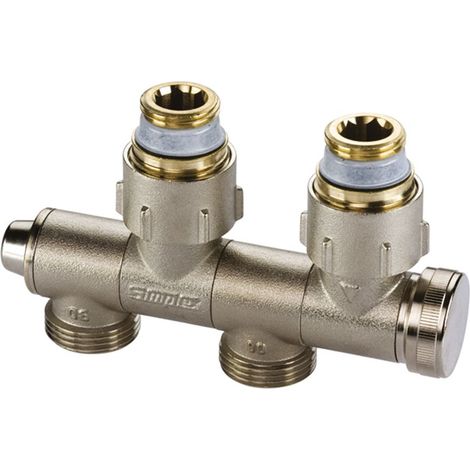 Flamco Uni-Hahnblock VARIOCON, schwenkbar U1 G3/4i x G3/4a vern. m. Nippel, m.Entl., F10026