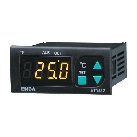 Enda ET2412-230-08 termostato negro regulador de temperatura