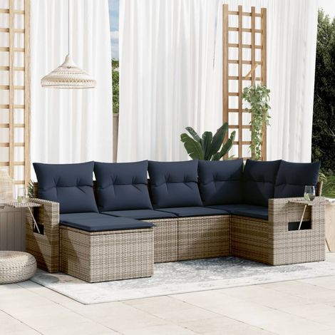 vidaXL Set Divani da Giardino 6 pz con Cuscini Grigio in (1/5)