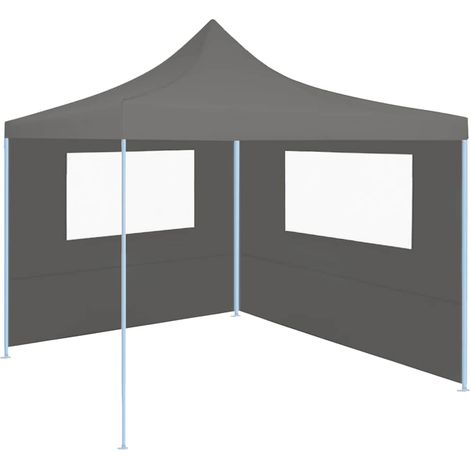 vidaXL Pared lateral de cenador con ventanas gris antracita 4x2 m (1/2)