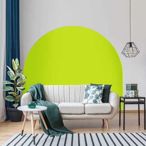 Autocollant Lit Tête de Lit Arche Stickers Muraux Papier Peint Demi Cercle pour Décoration Salon et Chambre L115 x H115 cm Vert Pastel (1/5)