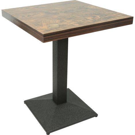 Table carrée mange debout 60 x 60 x 75 cm – Pieds en métal – Plateau en bois – Capacité de charge 120 kg – Style industriel élégant – Dyhf
