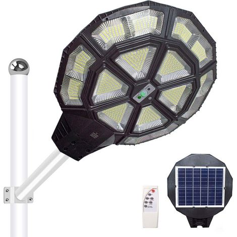 Lampione SOLARE 500W Faro LED Sensore crepuscolare Luce Fredda IP66 Telecomando (1/5)