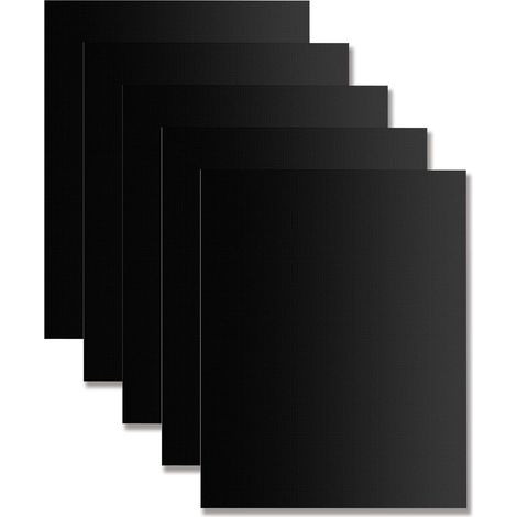 Lot de 5 Tapis de cuisson, Fibre de verre, 40x32,5 cm, Antiadhésif, Réutilisable, Barbecue gaz charbon four (1/5)