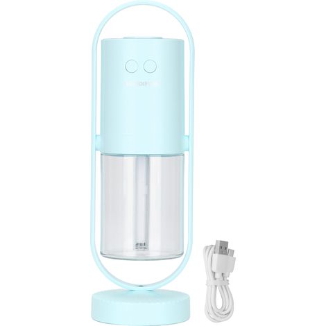 Tragbarer USB-Luftbefeuchter für Auto, Büro und Reisen – 360° drehbar, 2 Vernebelungsmodi, Hellblau (1/5)