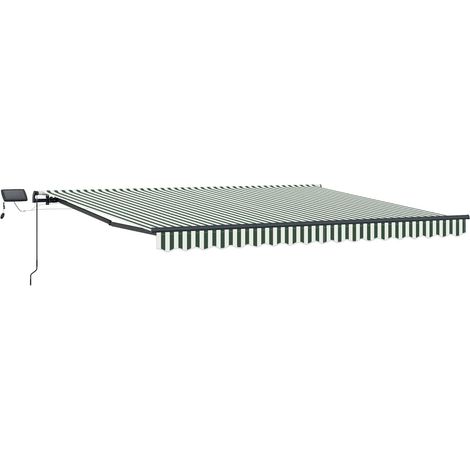 Maison Exclusive - Tenda retrattile Verde e Bianco 450 × 300 cm (1/4)