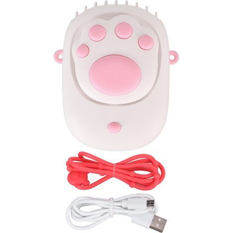 Katzenkrallen-Halsbandventilator, 3 Geschwindigkeitsstufen, USB-aufladbar, 1500 mAh, Freisprechfunktion, ideal für Reisen und Camping, Weiß (1/5)