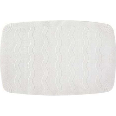 Bath mat with suction cups, made of rubber, white, 45 x 75 cm
