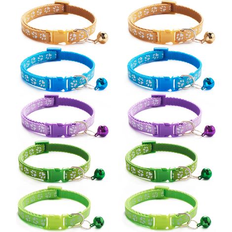 Collier Pour Chiot - Nylon Souple Réglable 7.8-13 Pouces - Identification De Portée - Lot De 10 (1/5)