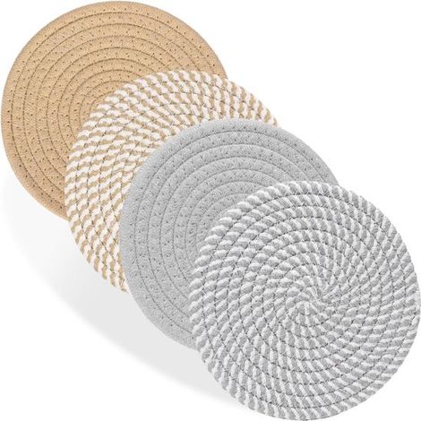 hitzebeständige Untersetzer (18 cm), Topfuntersetzer, Telleruntersetzer für Arbeitsplatte und Tisch, Wohnaccessoires verschiedene Brauntöne (1/5)