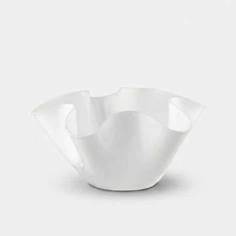 Centre de table design en verre opale Wave 35 - Blanc (1/2)