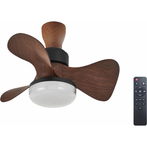 Ventilateur de Plafond avec Lumière – 380×190 mm – 30W 3 Vitesses – Télécommande -Brun (1/2)