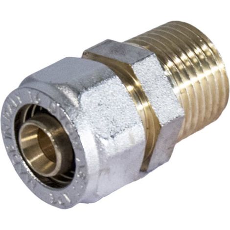 RACCORDO DIRITTO MASCHIO A STRINGERE A CORPO UNICO PER TUBO MULTISTRATO MODELLO 701FP - 1/2 Ø20 - APE