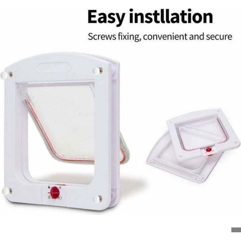 Chatière Électronique - 4 Modes De Verrouillage - Pour Chats Et Petits Chiens - Installation Facile - 1 Pièce (1/5)