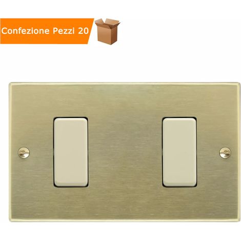 Multipack pezzi 20 placche in alluminio 2 posti modello magic