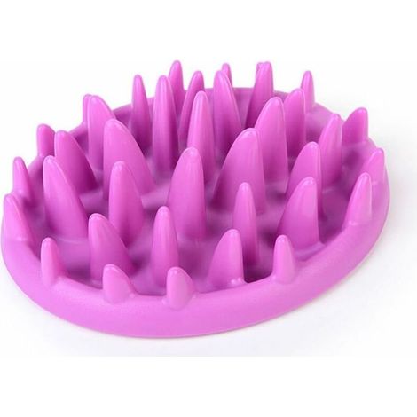 1 Gamelle anti-glouton pour chien et chat, plastique violet, 26.5x23x7.5cm, digestion saine (1/5)