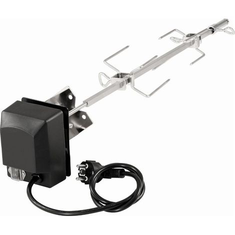 Set de broche en acier inoxydable adapté au grill à gaz Weber Spirit,avec 2 aiguilles à viande et moteur,broche de rôtisserie