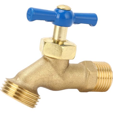 Robinet d'arrêt en laiton pour jardin, entrée G1/2, sortie G3/4, filetage mâle pour tuyau, robinet extérieur anti-torsion, vanne d'arrêt étanche (1/5)