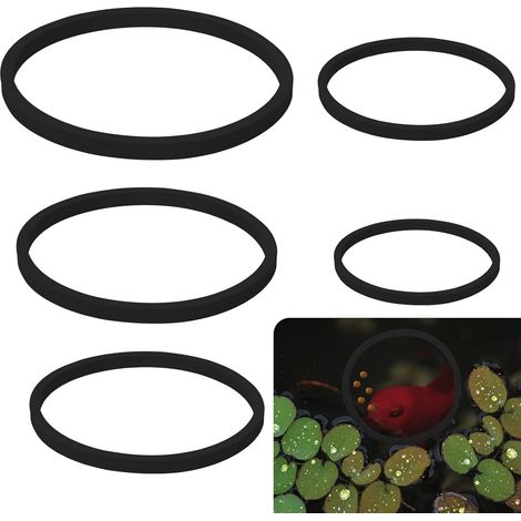 Pièces d'Anneaux Flottantes d'Aquarium, Corral Flottantes en Mousse Anneau d'alimentation Poisson (Noir) (1/5)
