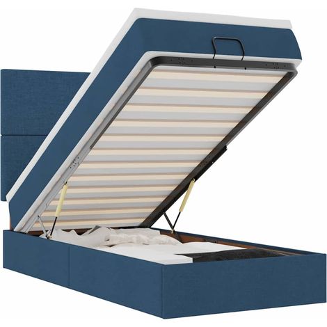 Maison Exclusive - Pouf Letto con Materasso e LED Blu 100x200 cm in Tessuto